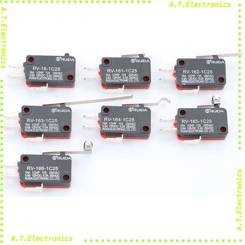 2ชิ้น ลิมิต สวิตซ์ Micro Limit Switches 16A 250V 125V SPST 4.8mm Width 2Pins NO Normally Open 16mm 52mm พร้อม​จัดส่ง​