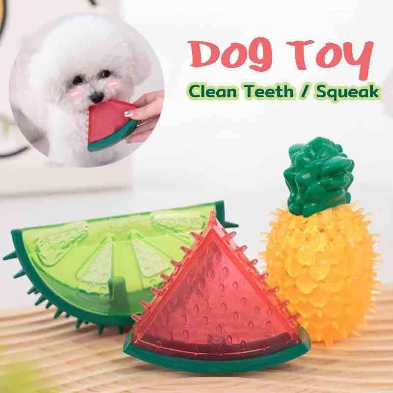 ของเล่นสุนัขเสียงกัดทนบดฟันบรรเทาสับปะรดแตงโมเย็นแช่แข็งสุนัขขนาดเล็กและขนาดกลางการฝึกอบรมอุปกรณ์สัตว์เลี้ยง