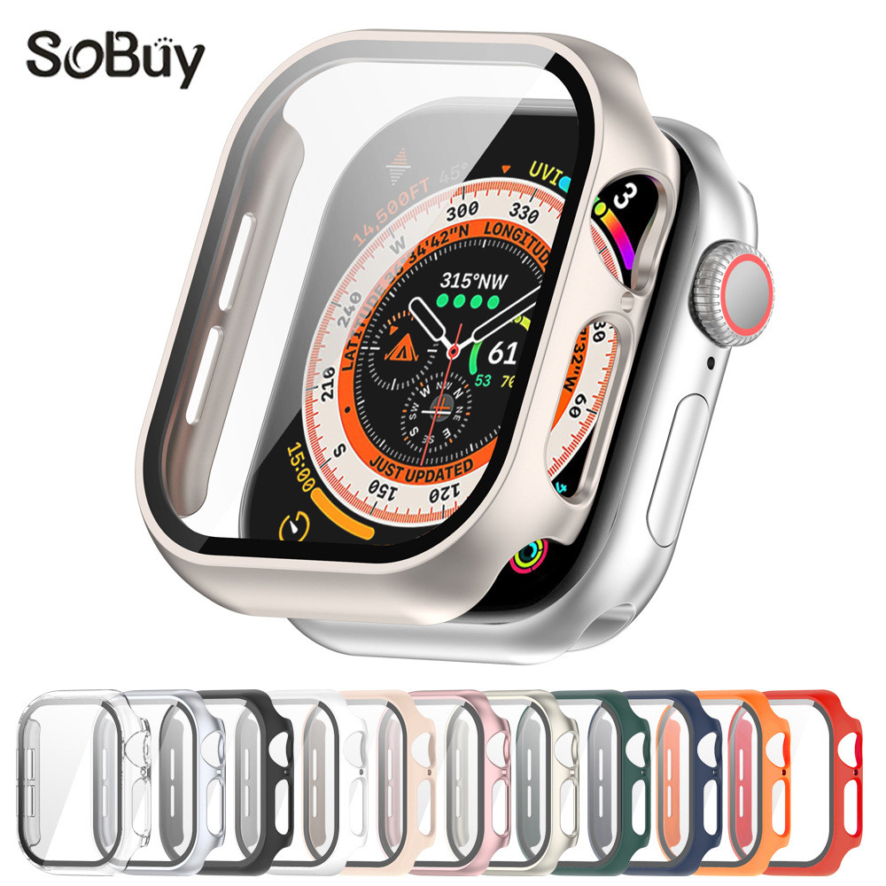 เหมาะสําหรับ Apple Watch Case PC Integrated Case apple watch 10/9 เคสป้องกัน iWatch ฟิล์มกระจกนิรภัย