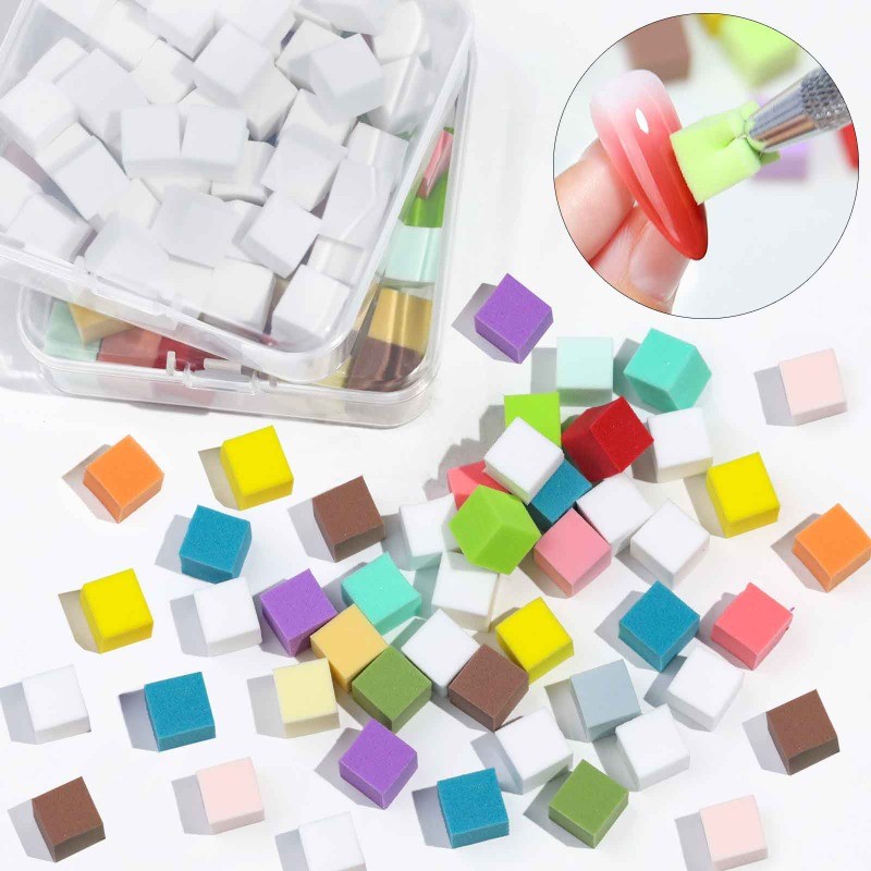 50 ชิ้น/กล่อง/ฟองน้ําเล็บ gripper DIY creative gradient pat ฟองน้ําบล็อก starry sky nail art ฟองน้ําพิมพ์