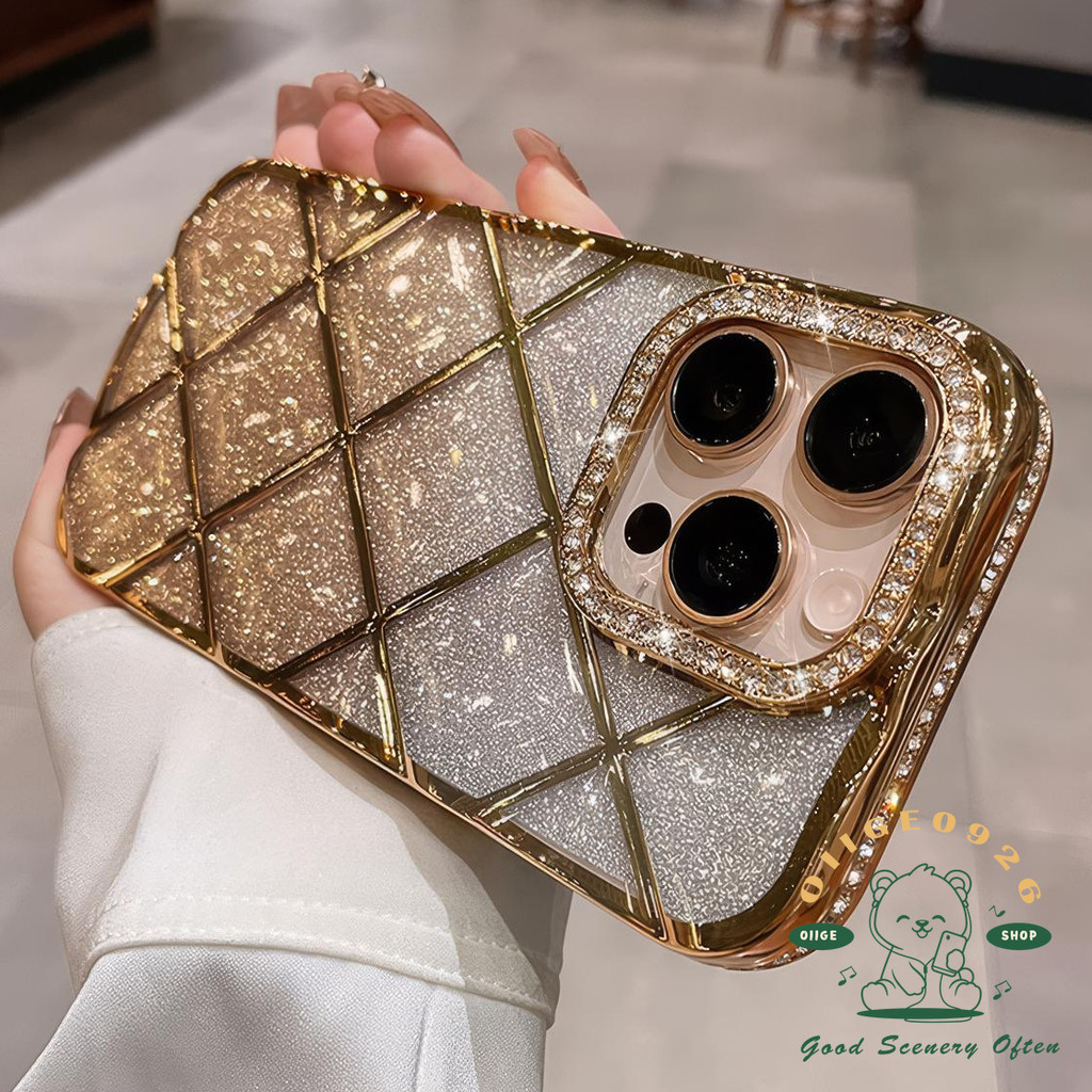 เคส iphone16 Desert สี rhombus edge เจาะเคสโทรศัพท์ iphone16 Pro Max 15 14 13 12 11 เคสสําหรับเคส iPhone นิ่มซิลิโคน TPU กันกระแทก