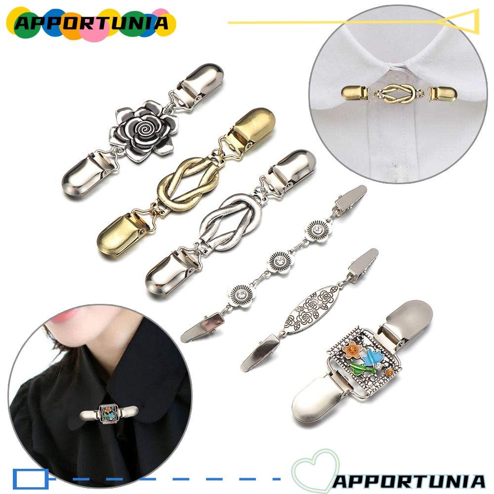 Apportunia ผ้าคลุมไหล่เข็มกลัดฤดูหนาวอินเทรนด์ Rhinestone Retro ปกเสื้อเป็ดคลิป Clasps
