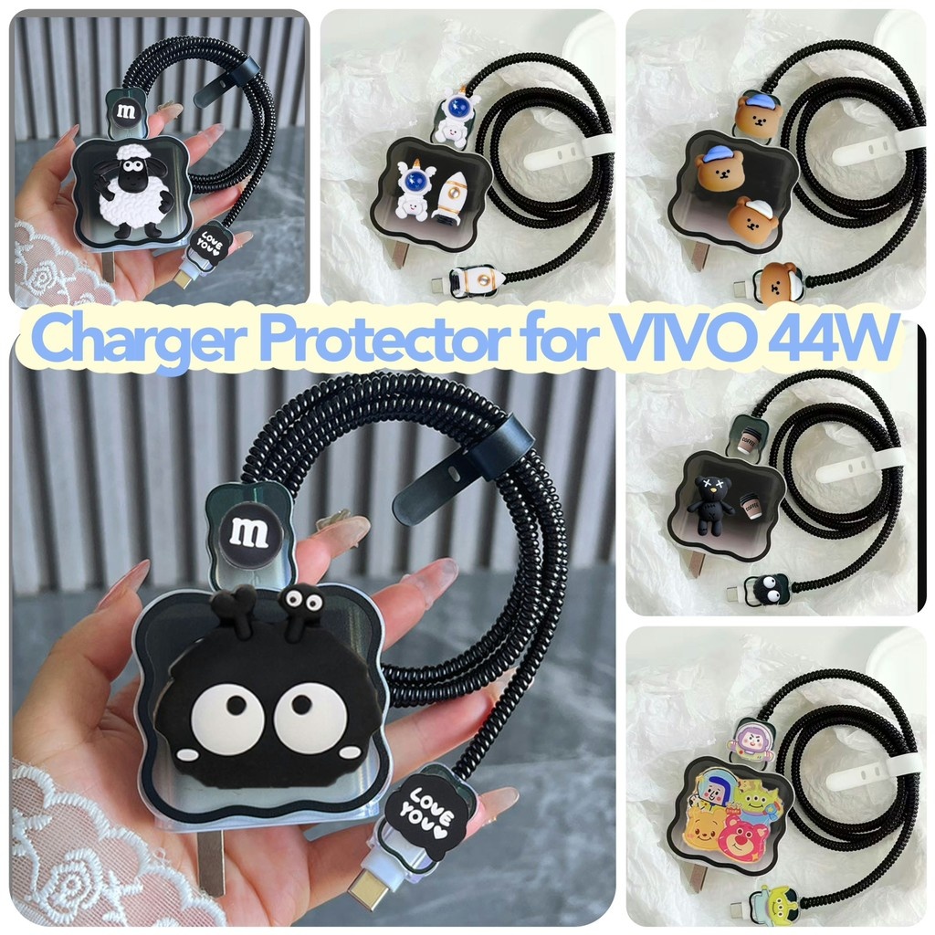 5IN1 ชุดตัวป้องกันเครื่องชาร์จสําหรับ VIVO 44W US รุ่น V4440L0A1-US VIVO V30e y28 Charger Case Andro