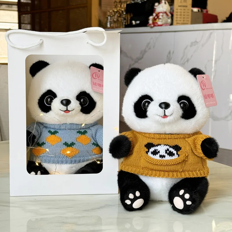Jamxun ตุ๊กตายัดนุ่นของเล่นแพนด้าเด็กน่ารักตุ๊กตาตุ๊กตา Kawaii Panda เด็กชายและเด็กหญิงวันเกิดของขวัญวันเด็กตกแต่งห้อง
