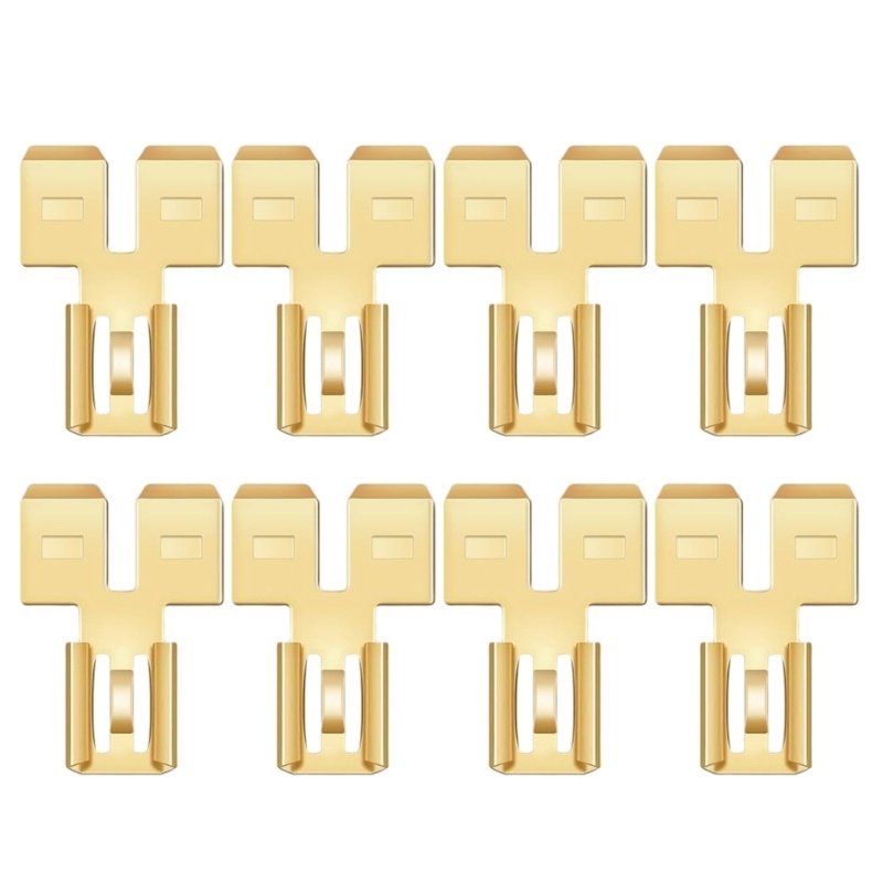 HL 8 ชิ้นไฟฟ้า Crimp Terminals Connectors Double Piggybacks Spades Connectors Non ฉนวนทองเหลือง Spad