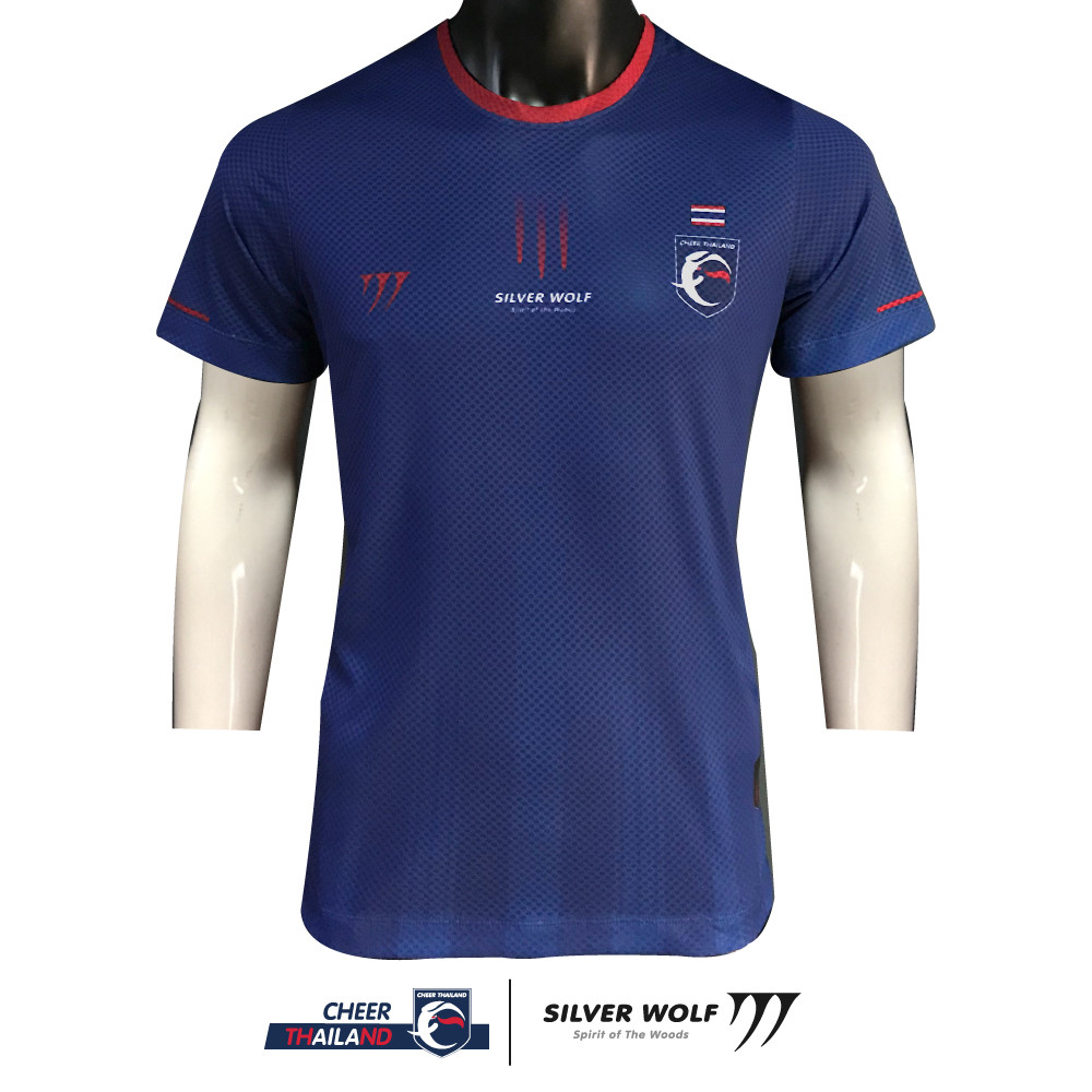 SILVER WOLF SPORT เสื้อเชียร์ทีมชาติไทยFootball เสื้อฟุตบอล รุ่น Cheer Thailand Collection สีน้ำเงิน