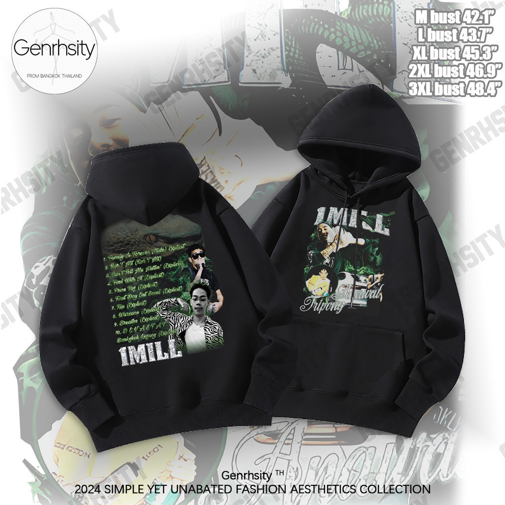 Hot > เสื้อฮู้ด 1mill Hoodie Y2k Graphic ฮู้ดแขนยาว Unisex Cotton Fashion ฮู้ด Tops M-3xl XL
