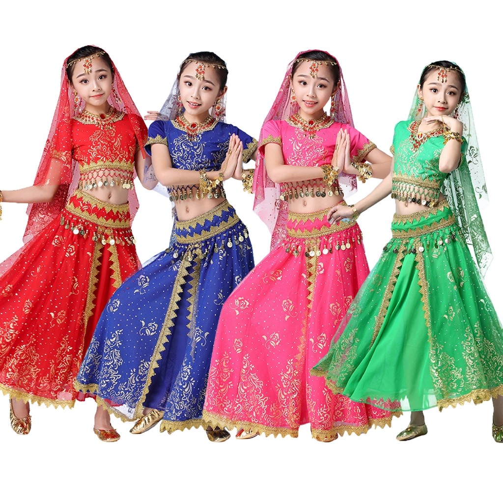 Lolanta เด็กผู้หญิง Belly Dance เครื่องแต่งกายฮาโลวีนชุด Tribal Top กระโปรงชุดคริสต์มาส Genie เครื่องแต่งกายคอสเพลย์ Aladdin ชุดเจ้าหญิง