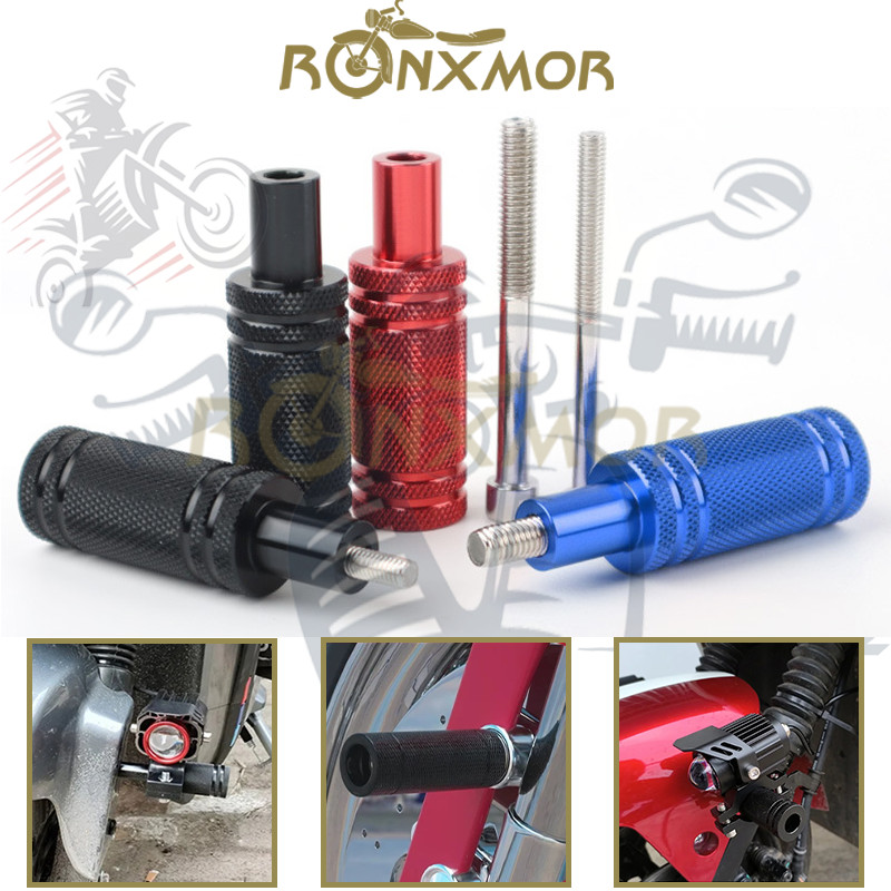 Ronxmor 2 ชิ้น Universal รถจักรยานยนต์ Mudguard Spotlight Bracket LED ไฟหน้าหมอกฐานสนับสนุน M8/M6 การปรับเปลี่ยนภายนอกอลูมิเนียมวงเล็บ 6 มิลลิเมตร 8 มิลลิเมตร