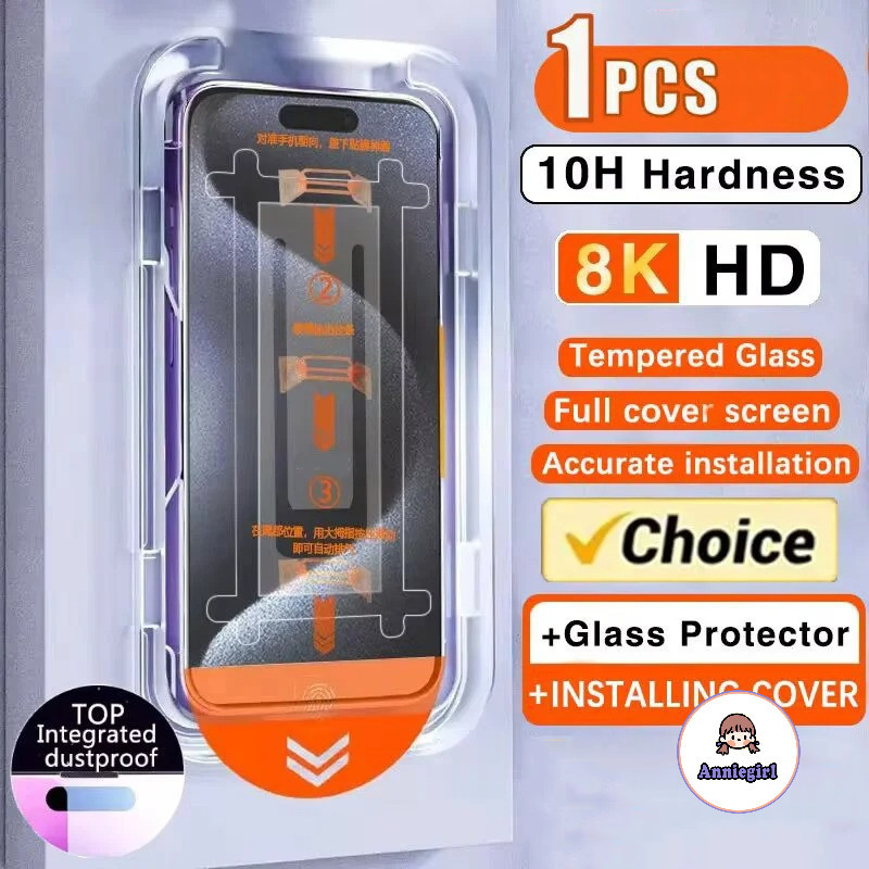 กระจกนิรภัยป้องกันหน้าจอสําหรับiPhone 16 15 14 13 12 11 17 Pro Max 16eฟิล์มป้องกันiPhone16 Pro Max XR X XS 7 8 16Plus