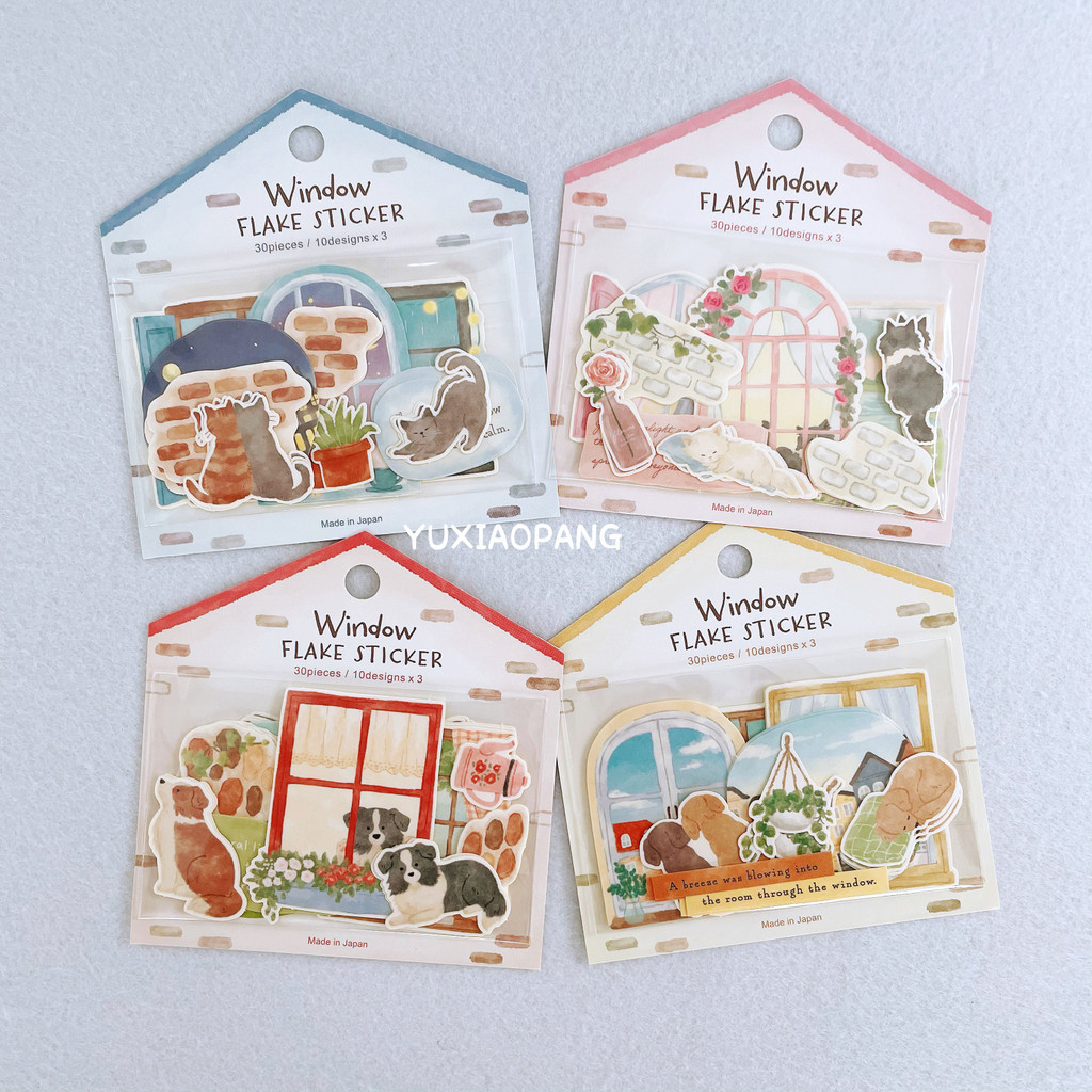 Cute Animal and Window Series Limited Made in Japan GAIA Limited Edition Sticker Pack Handbook Material 30 ชิ้น