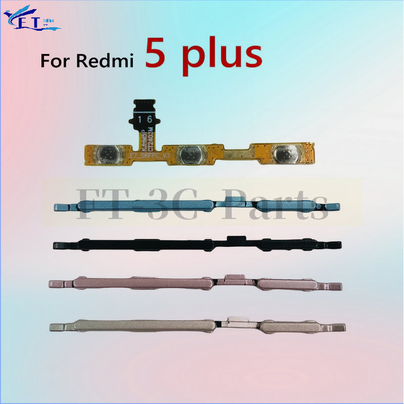 ปุ่มด้านข้าง Flex Cable Power Volume ปุ่มอะไหล่สําหรับ Redmi 5plus 5 plus