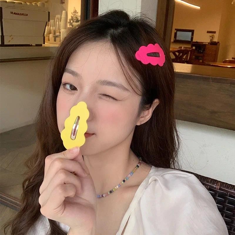 กิ๊บติดผม DIY เมฆหยักสีแคนดี้หวานและน่ารักสไตล์ Ins Dopamine BB คลิปสําหรับเครื่องประดับผมด้านข้างหน้าม้า – โปรปัง