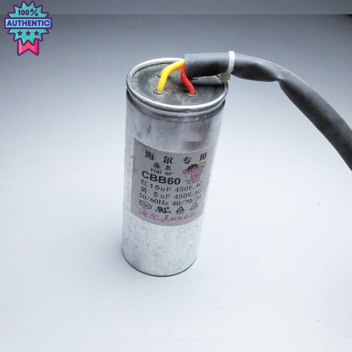 คาปาซิเตอร์ AL 15+5uF 450V. เพื่อใช้สำหรัเครื่องซักผ้า