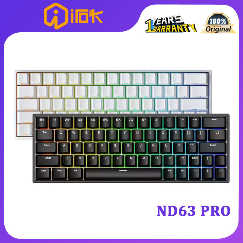 Irok ND63 PRO คีย์บอร์ดเชิงกลแกนแม่เหล็กแบบมีสาย, แผ่นตําแหน่งอลูมิเนียมอัลลอยด์, อัตราคืน 8K, แบบถอดเปลี่ยนได้ร้อน, RT0.02 มม., คล้ายคีย์บอร์ดเกม SOCD