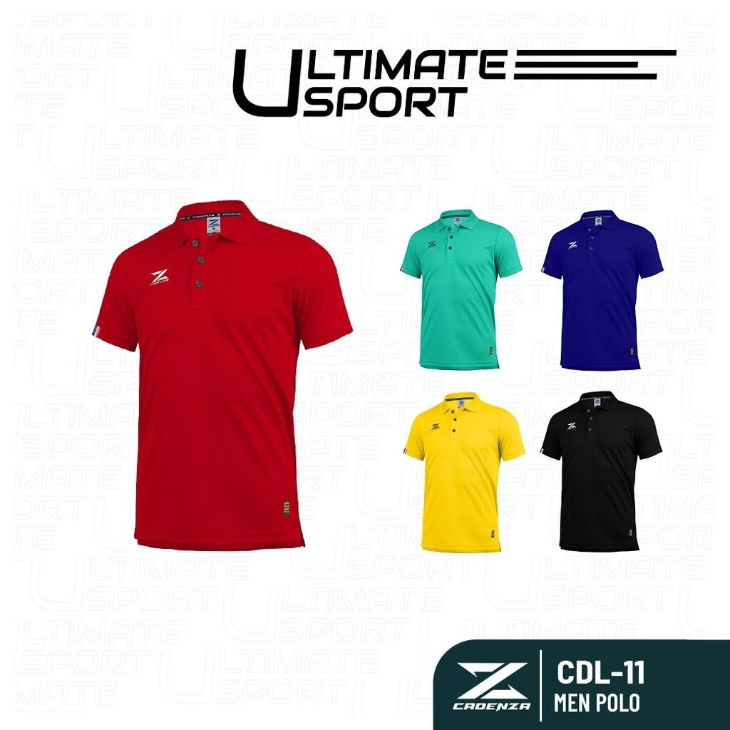 CADENZA เสื้อโปโลคอปกผู้ชาย (คาเดนซ่า) รุ่น CDL-11 MEN ใส่บาย สีล้วน ดำ/เขียว/น้ำเงิน/กรมท่า/เทา/แดง