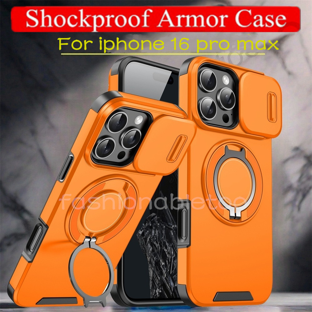 สําหรับiphone 13 14 15 16 pro max 16promax 16plus 15promax 14promax 13promax 1 6 i16 กันกระแทกเคสโทรศัพท์เกราะแหวนวงเล็บStent Pushกล้องเลนส์ป้องกันปกหลัง