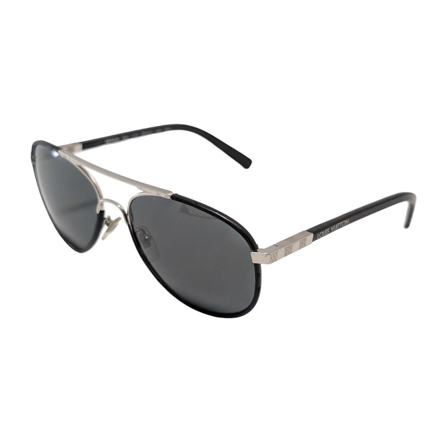 Louis Vuitton Sunglasses Attraction Pilot Z0704U Black Teardrop Silver Black Men's Women's 59□16-145