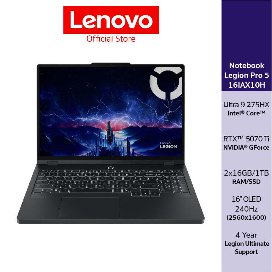 Lenovo Legion Pro 5 16IAX10H(83LU000VTA)Notebook Gaming Intel Core Ultra 9 275HX RTX 5070 Ti 16" OLE