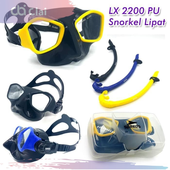 CLAIRA ชุดอุปกรณ์ดําน้ํา Snorkel ดําน้ําดูปะการัง ดําน้ํา Snorkel Elastic PU Bag LX 2200