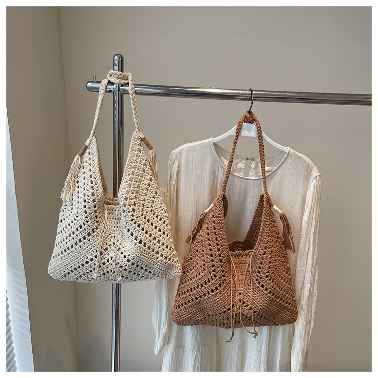 Straw Bag Womens Vacation Tote Bag JP63