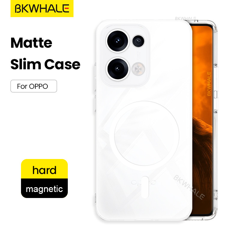 BKWHALE Matte โปร่งใสแม่เหล็กเคสโทรศัพท์สําหรับ OPPO ค้นหา X9 X8 X7 X6 Ultra X8S + Reno14 Reno13 Reno 15 14 13 Pro Reno15 Anti ลายนิ้วมือปลอกกันกระแทก Hard ฝาหลัง