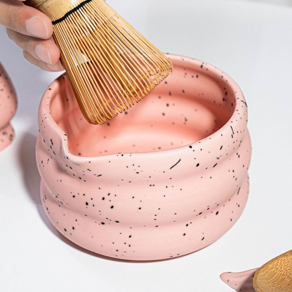 แฟน ชุดชามมัทฉะ, ขาตั้งปัดมัทฉะเซรามิกเรียบ, คุณภาพสูงความจุขนาดใหญ่ทรายจุดทนอุณหภูมิสูงชาสลัดชามซุปสําหรับอุปกรณ์ชุดน้ําชา - รูปที่ 6