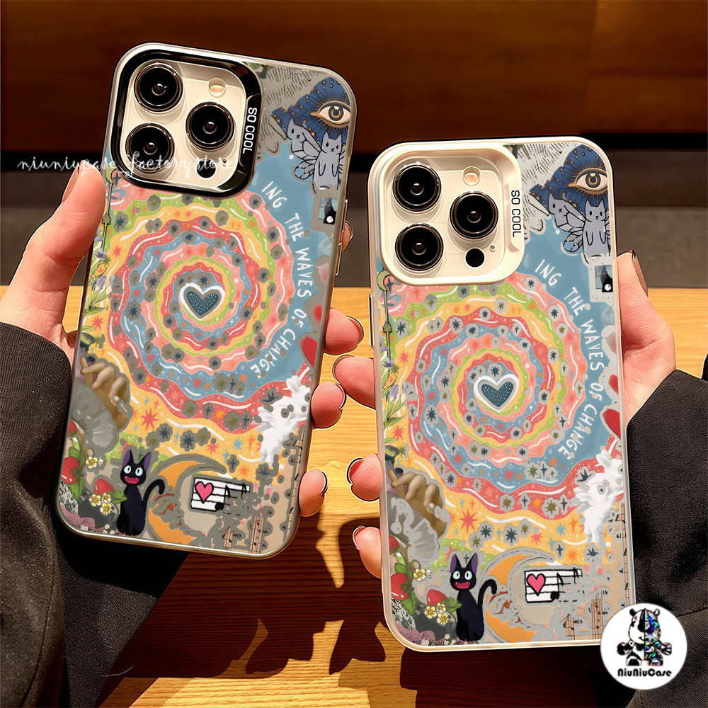 เคสป้องกันโทรศัพท์มือถือ ลูกแมวหมุนวนแห่งความรัก For iPhone 11 12 13 14 15 16 Pro Max Plus X XR XSMAX 7 8 Plus 11Pro เคส ราคา ถูกที่สุด ดีลบีเคเค