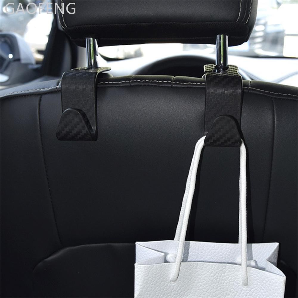 GAOFENG 1PC Carbon Fibre Car Seat Hooks Storage Hanger Back Seat Organizer Hook Auto อุปกรณ์ตกแต่งภา