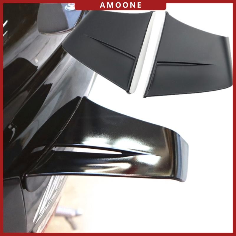 AMOONE 2 ชิ้นรถจักรยานยนต์ดัดแปลง Winglets สปอยเลอร์ Aerodynamic Wing Kit Side Fairing Winglets ลมปีกรถจักรยานยนต์ Accessor