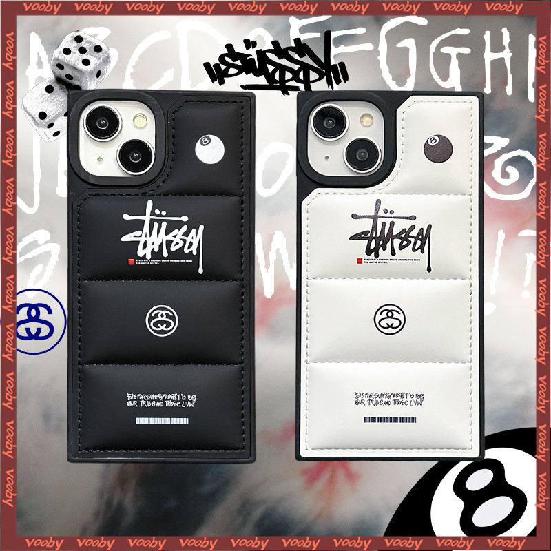 คลาสสิก STUSSSY Black Ball 8 ป้าย Hard Shell Quadrate ลงเสื้อแจ็คเก็ตเคสโทรศัพท์เหมาะสําหรับ IPhone16 16Pro 16ProMax 15 15Pro 15ProMax 14ProMax 14 14Pro 13 13Pro 13ProMax
