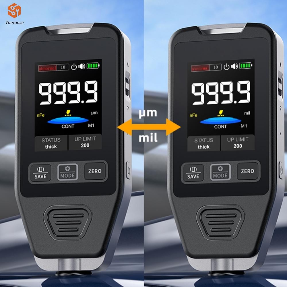 CTG-20 รถสีเครื่องวัดความหนาเคลือบเครื่องวัดความหนา 0-1400um Fe nFe Fe + Zn