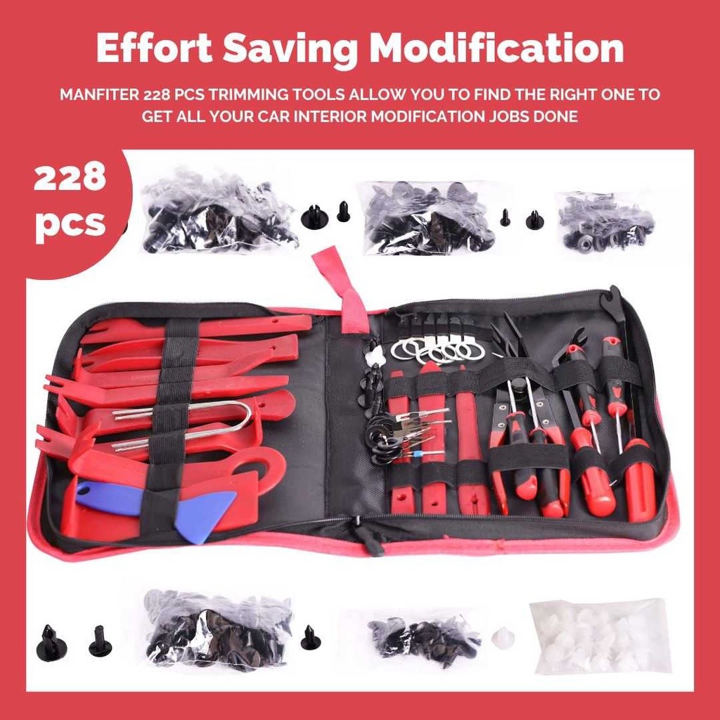 ชุดเครื่องมือซ่อมแซมแผงหน้าปัดรถยนต์เครื่องมือกําจัดตัดแต่ง 228 in 1 - LTR28 Ballabostore