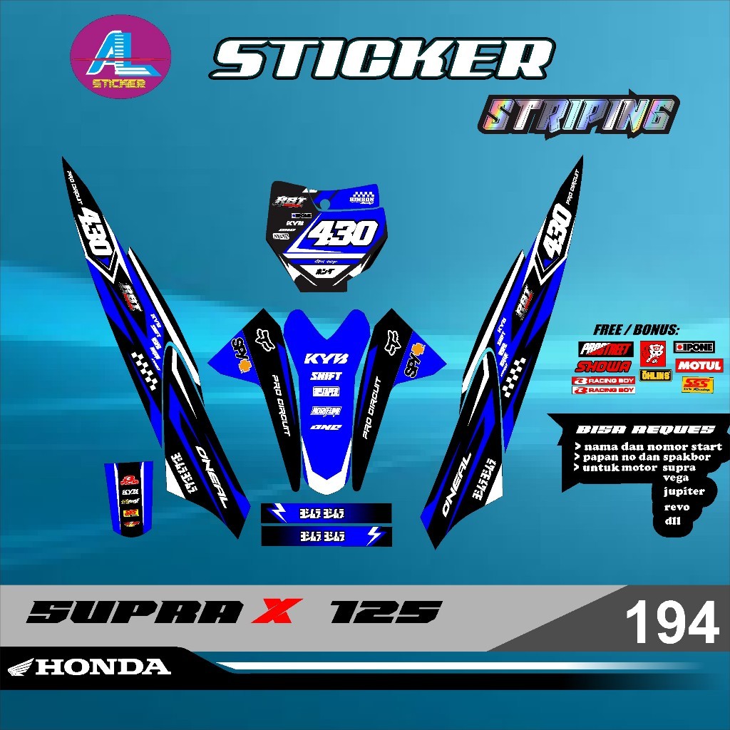 สติ๊กเกอร์ Rbt Supra X 125 Semi Full Body รถจักรยานยนต์ Rbt Bebek Modif Supermoto Yz Crf Klx Kx Ktm 