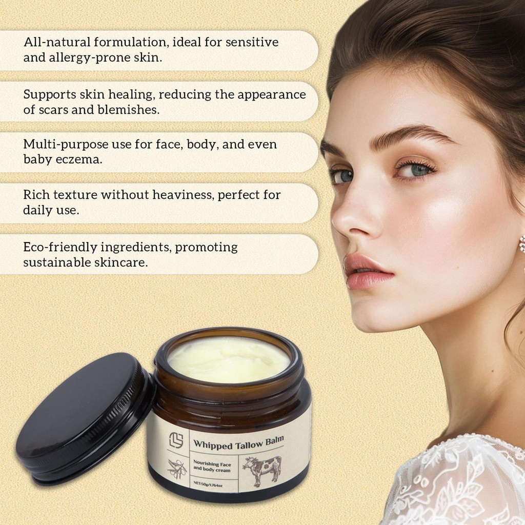 Face Beef Tallow Beef Tallow Hydrating Skin Care Balm Tallow Face Moisturizer LightweightNourishing 