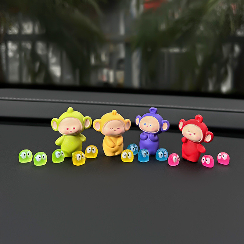 16ชิ้นน่ารักเทเลทับบี้ตุ๊กตาเด็กเอลฟ์รถแดชบอร์ดคอนโซลเครื่องประดับตกแต่งไมโครภูมิทัศน์ตุ๊กตาคอลเลกชันของเล่นเด็ก