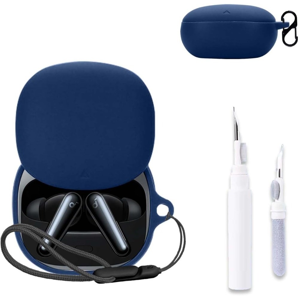 สําหรับ Anker Soundcore Liberty 4 NC Case / Liberty 4 เคสหูฟังฝาครอบป้องกันพร้อมคาราบิเนอร์ + เชือกเ