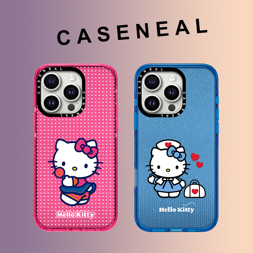CASENEAL Graffiti การ์ตูนน่ารักแมวเพชรโปร่งใสอะคริลิคเคสโทรศัพท์สําหรับ iPhone 16 Pro Max 15 Plus 14 ProMax 13 12Pro โทรศัพท์กันกระแทกขอบนุ่มฮาร์ดป้องกันกรณี