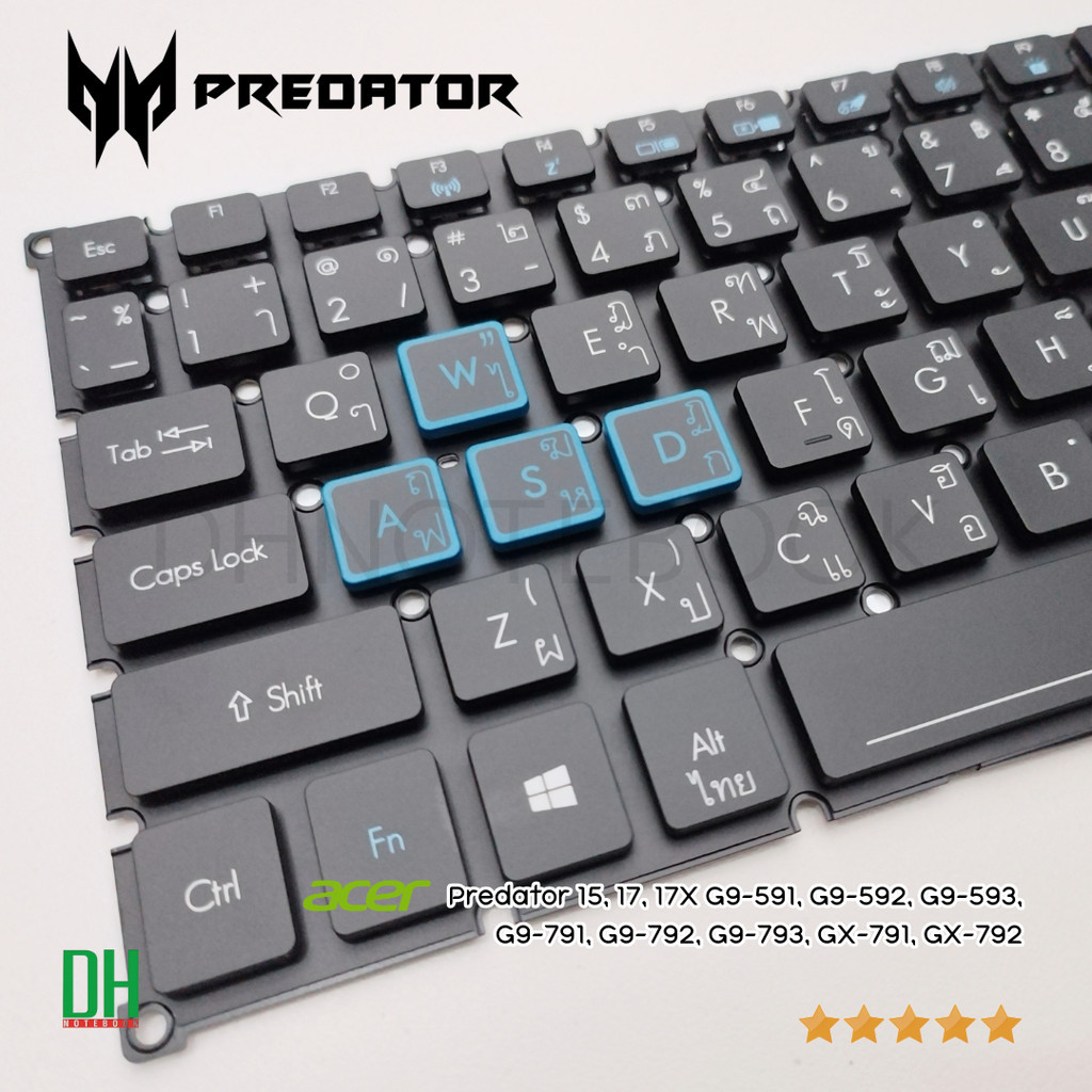 อะไหล่คุณภาพดี คีย์บอร์ดสำหรับ Acer Predator 15 17 17X G9-591 G9-592 G9-593 G9-791 G9-792 G9-793 GX-