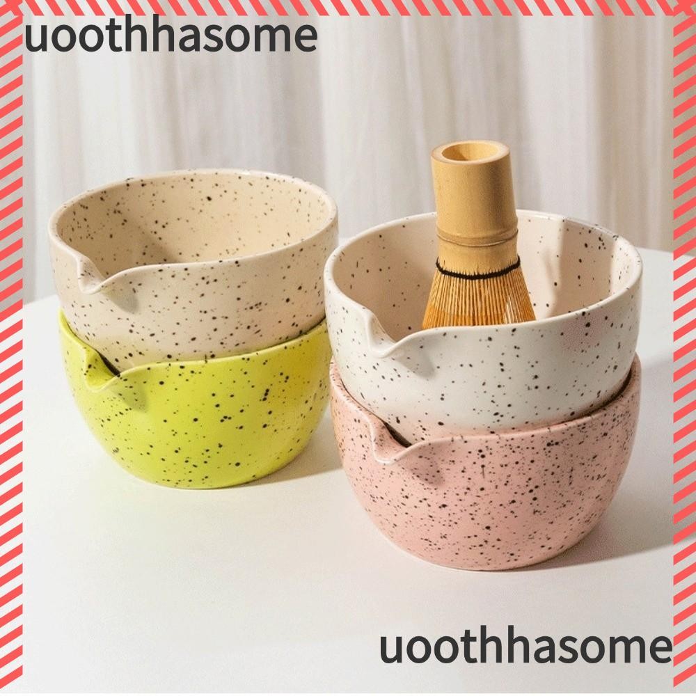 UOOTHASOME ชามมัทฉะ, เซรามิคนํากลับมาใช้ใหม่ Matcha Whisk Holder, พร้อมเทจุดพวยมัทฉะทําชุดคนรักชา