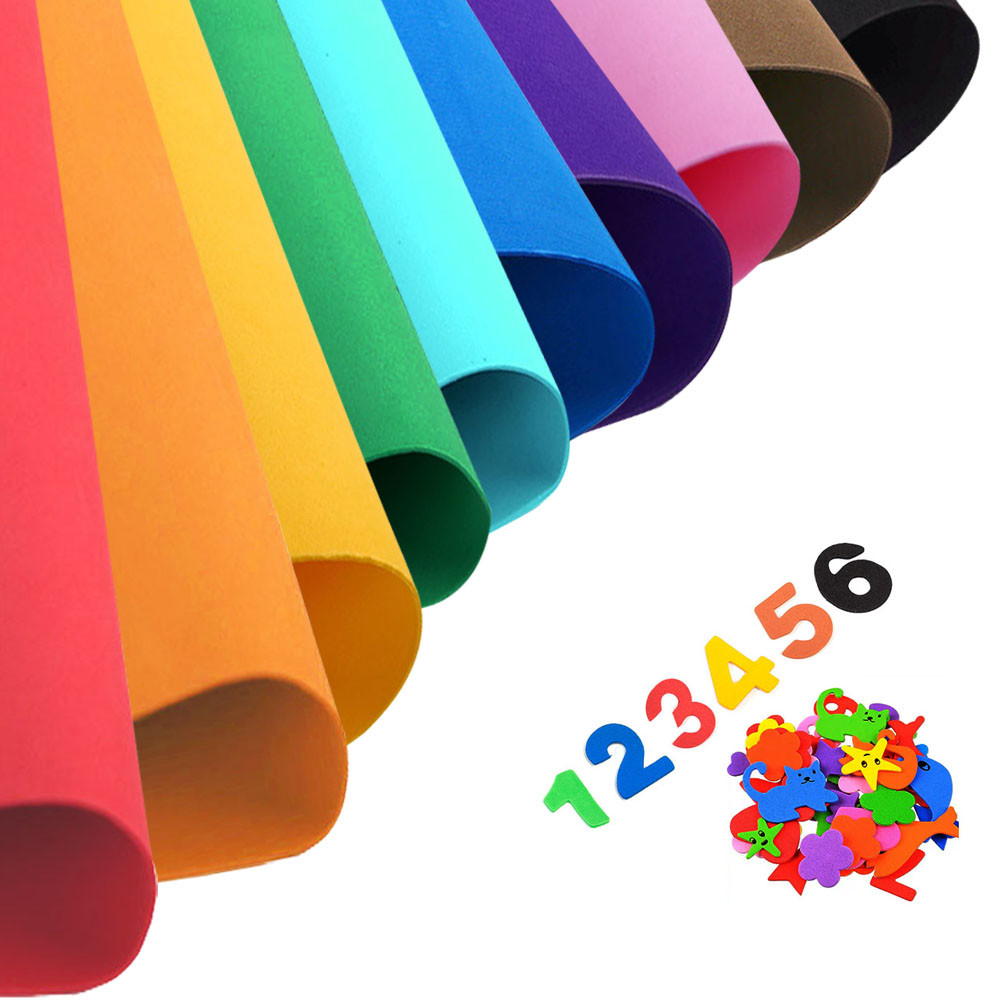 EVA Foam Sheets for DIY Projects & Cosplay – 1-2mm Thickness, 7-10 Colors, 50cm x 50cm & 50cm x 90cm