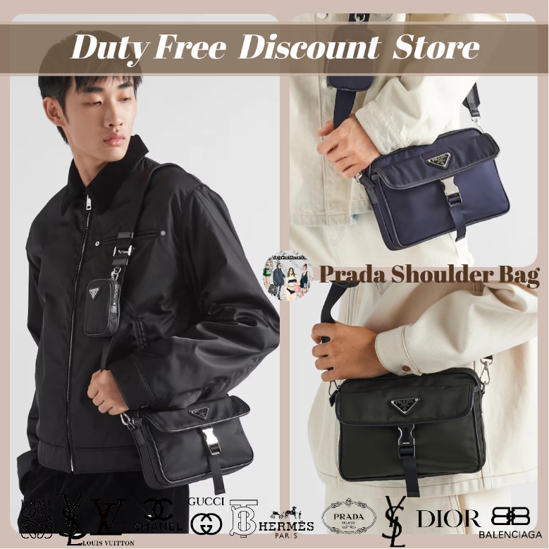 กระเป๋าสะพายไหล่ชาย Prada รุ่น Re-Nylon ผสมหนัง Saffiano (กระเป๋าสะพายเฉียงชาย/กระเป๋า Messenger) ขอ