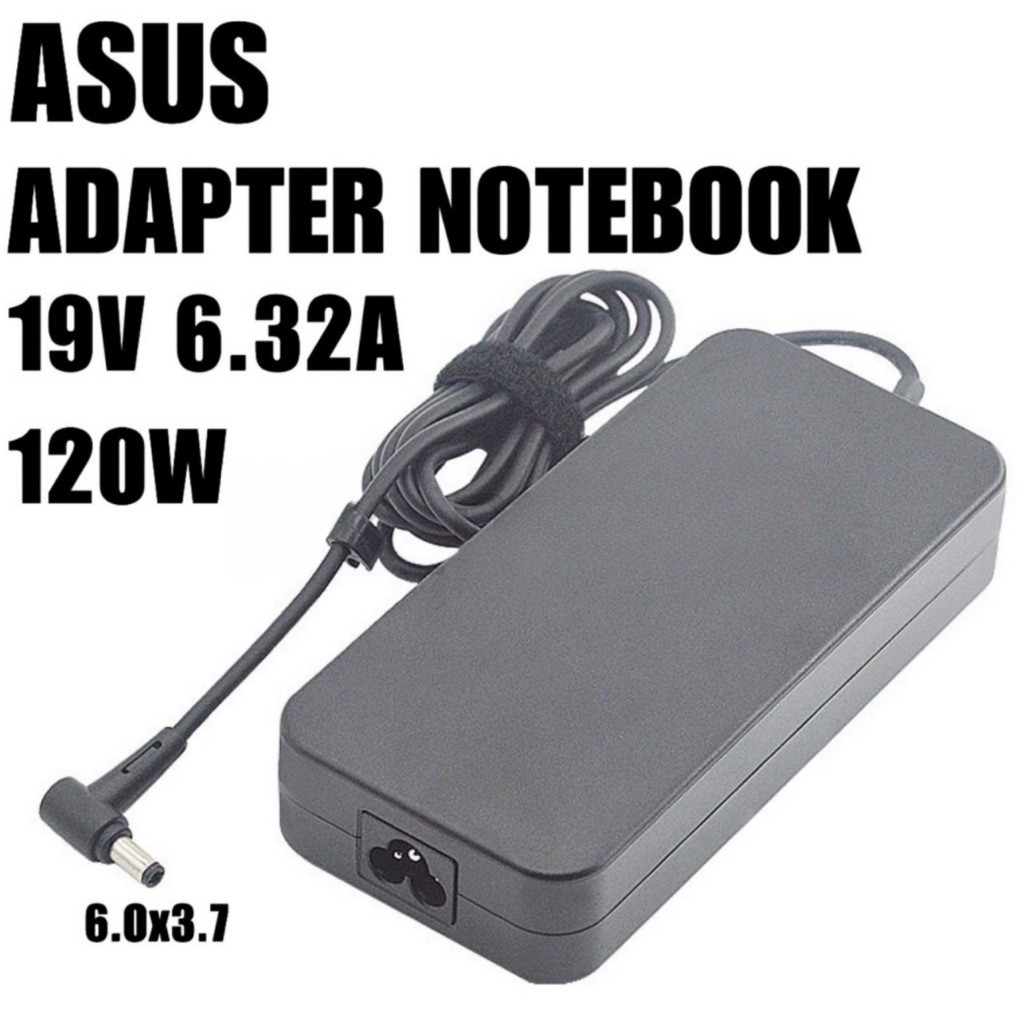 Asus Adapter 19V/6.32A 120W ขนาดหัว 6.0*3.7mm สายชาร์จสําหรับอะแดปเตอร์ Asus สายชาร์จสําหรับ Asus