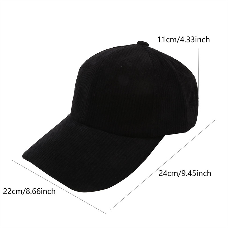 หมวกเบสบอลผ้าลูกฟูกสําหรับผู้หญิงผู้ชายใหม่ผ้าฝ้าย Sunhat Sport Snapback Caps[JD]