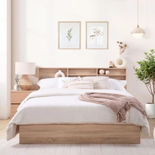 Koncept Furniture เตียง 5 ฟุต รุ่น Haley สีไม้อ่อน แบรนด์ KONCEPT FURNITURE