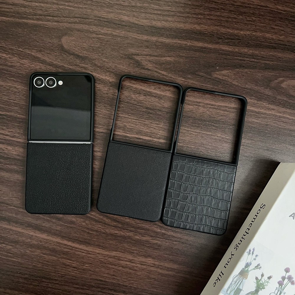 Anti-DROP Anti-Scratch กรณี Flip7 Flip5 Flip6 Flip7FE Fineทอ PU สําหรับ Samsung Galaxy Z Flip 7 6 5 4 3 7 FE กลับเคสโทรศัพท์