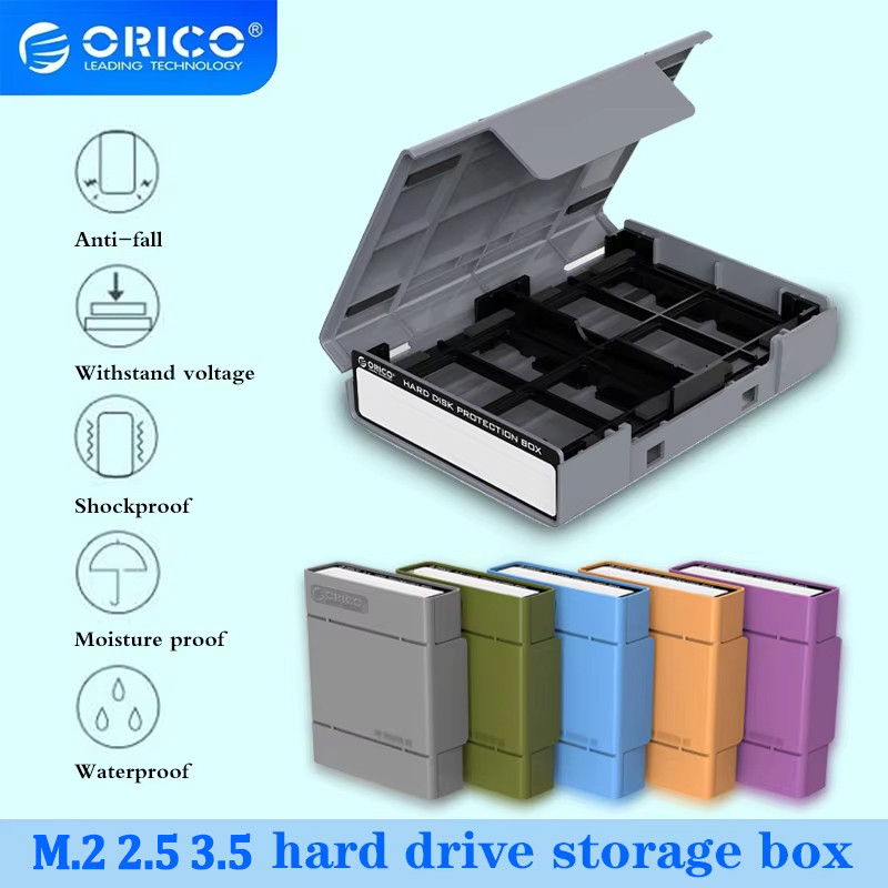 ORICO SSD M.2 ป้องกันกรณี Hard Case กล่องสําหรับ 2.5 นิ้วฮาร์ดดิสก์ไดรฟ์ SSD HDD กรณี Water-proof กล่องเก็บ