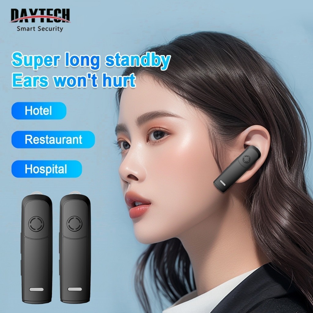 Daytech mini walkie talkie หูฟังความสะดวกสบายและน้ําหนักเบา สมัครง่าย ใช้ได้ร้านอาหาร/โรงแรม