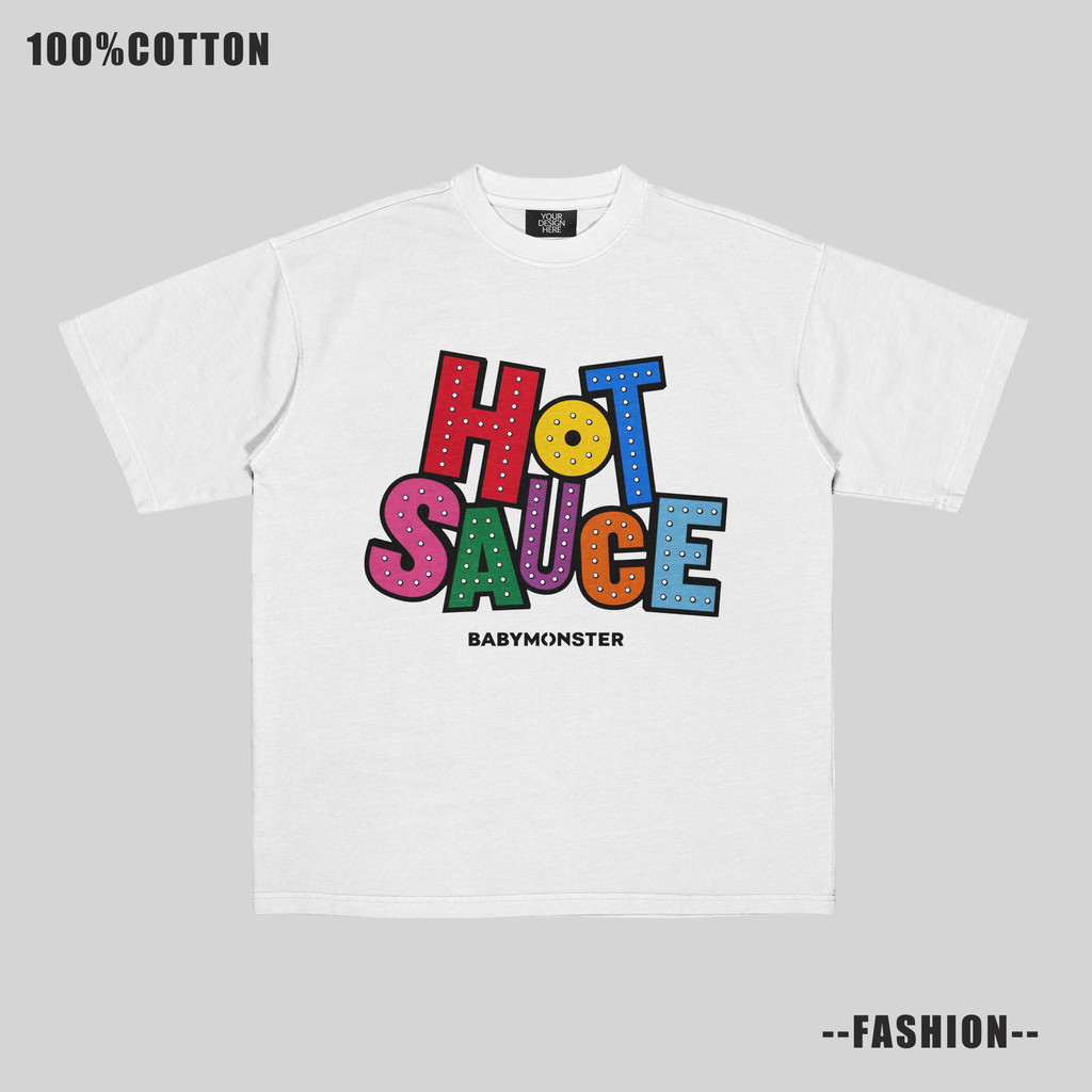 BabyMonster New Album Merchandise, Cute Alphabet Print Short - Sleeve, Korean - Style Heavyweight Vi