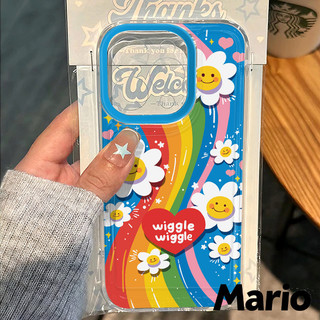 🔥Mario🔥น่ารักลูกแมวลูกสุนัขเข้ากันได้เคสไอโฟน 16 11 Pro Max 14 12 13 Pro Max XS XR X Max 7 15 14 8 Plus ใบหน้ายิ้มแย้ม
